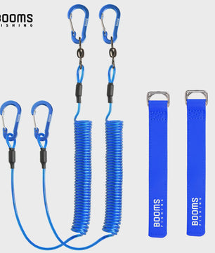 Booms Fishing T02RB1 Hengel Lanyard - 2M Elastisch, Heavy Duty voor Vissen & Kajak (4 stuks)