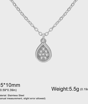 Minimalistische Waterdruppel Hanger Ketting - Roestvrij Staal Sieraden voor Dames