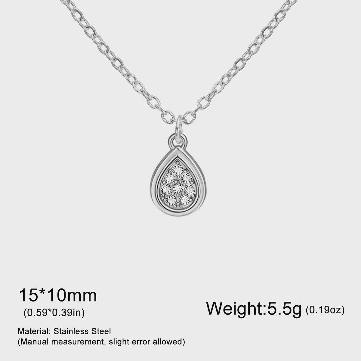 Minimalistische Waterdruppel Hanger Ketting - Roestvrij Staal Sieraden voor Dames