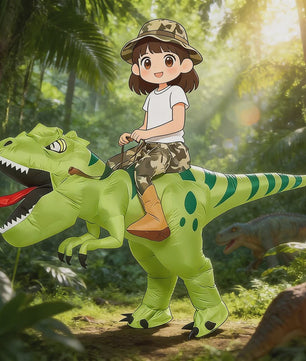 Opblaasbaar T-Rex Kostuum - Draak Rijden Dinosaurussen Outfit voor Kinderen