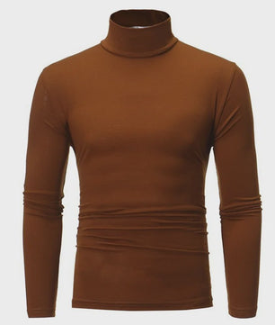 Heren Slim Fit Thermoshirt met Hoge Hals - Lange Mouwen voor Winter en Herfst