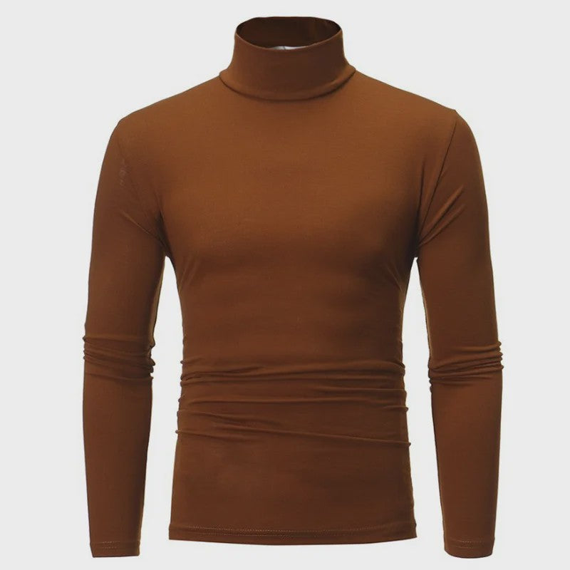 Heren Slim Fit Thermoshirt met Hoge Hals - Lange Mouwen voor Winter en Herfst
