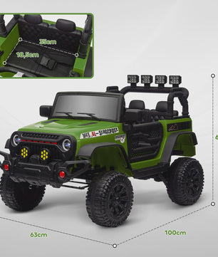 Groene Elektrische Off-road Kinderauto met 2.4 GHz Afstandsbediening en 12V Vermogen
