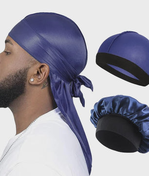 3-delige Set Zijdezachte Durags, Wave Caps & Satin Bonnets - Unisex