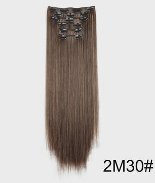 Synthetische Haarverlenging Set: 6 Delen Clip-in Extensions 60cm Lang & Steil
