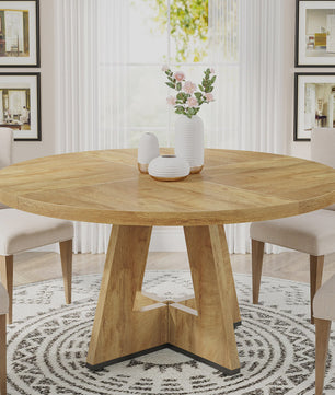 Ronde Eettafel voor 4 Personen - 47 Inch Boerenstijl Keukentafel