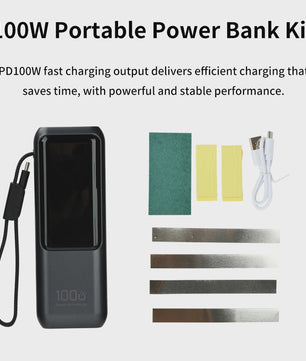DIY Powerbank Kit: 100W PD Fast Charging Behuizing voor 4x 21700 Batterijen