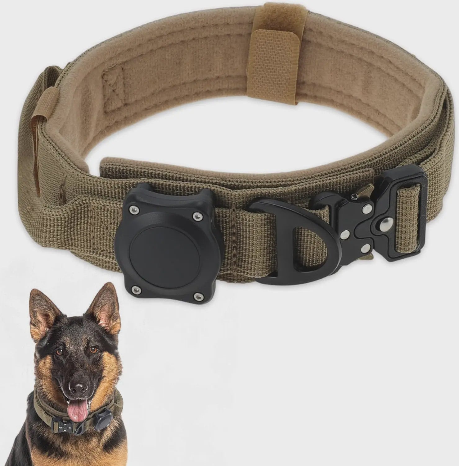 Tactische AirTag Hondenhalsband - Waterdicht, Duurzaam & Verstelbaar voor Middelgrote tot Grote Honden
