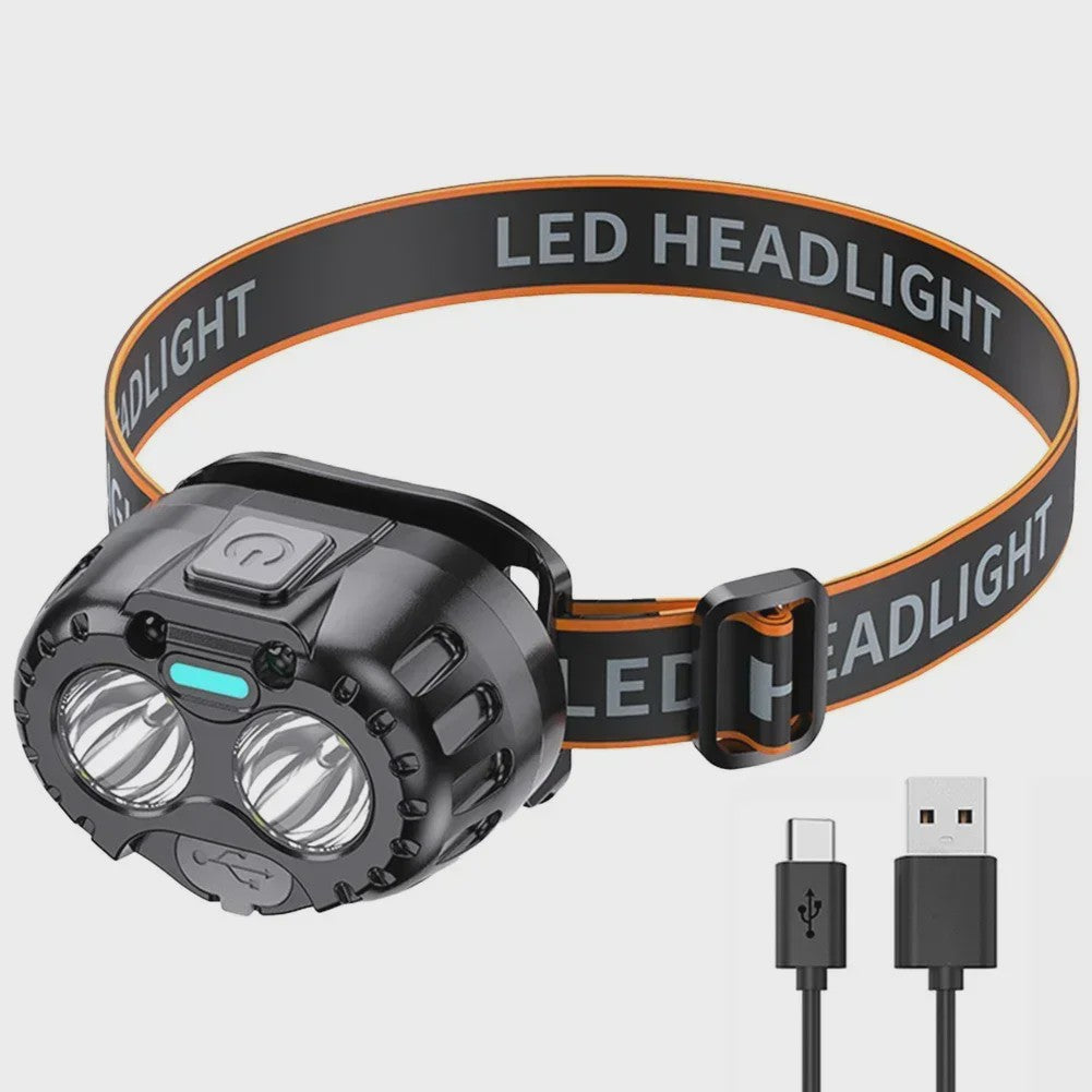 Noodhoofdlamp met Bewegingssensor - Oplaadbaar via USB - 250LM LED