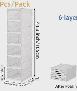 Opvouwbare Schoenenboxen - Stapelbaar & Transparant (3 of 6 Lagen)