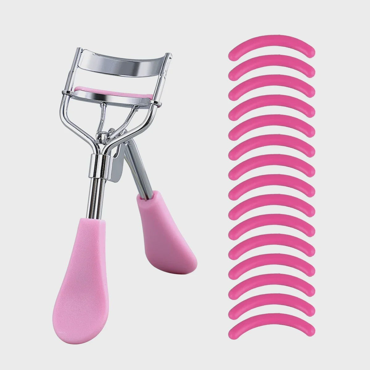 Professionele Wimperkruller RVS met 15 Siliconen Pads - Draagbaar & Ideaal voor Wimper Extensions
