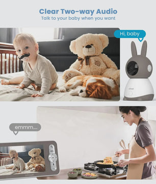 IeGeek 2K WiFi Babyfoon met 5" Split Screen, 360° PTZ Camera, Nachtzicht & App Bediening