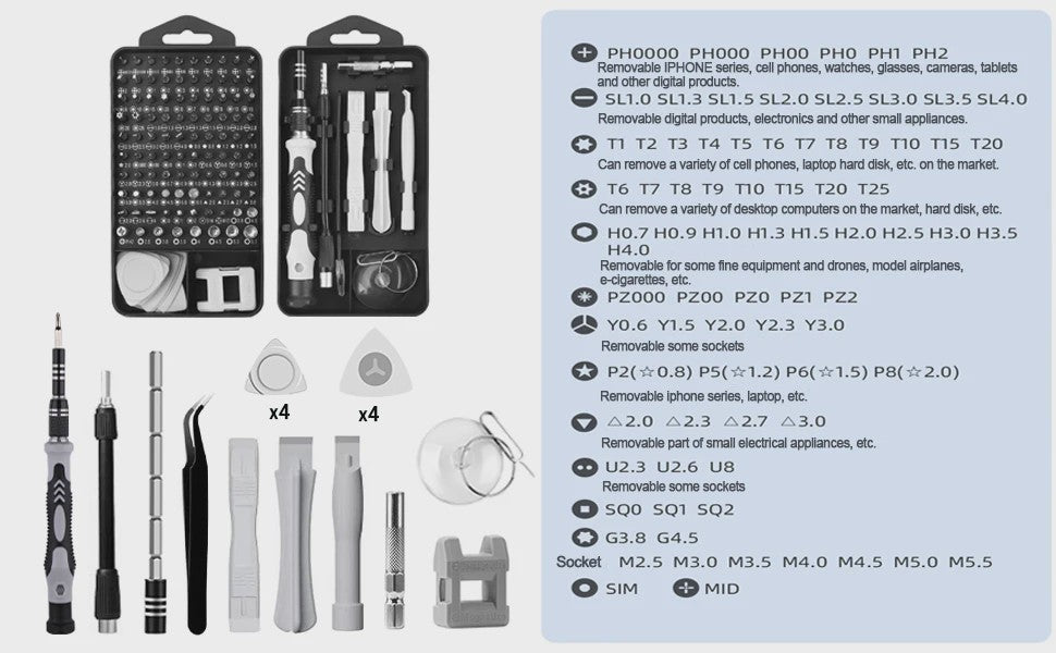 117-delige Precisie Schroevendraaier Set - Magnetisch Gereedschap voor Elektronica Reparatie