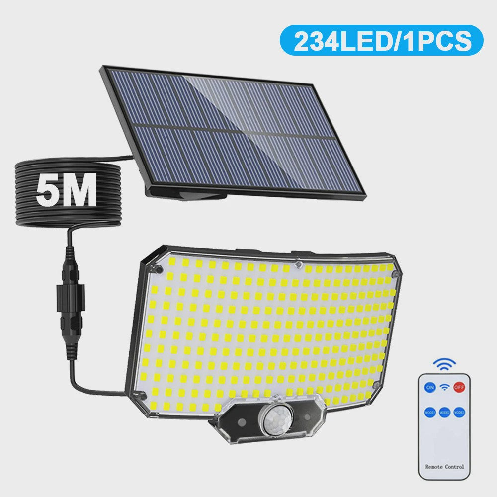 Krachtige Solar Buitenlamp met Bewegingssensor - 366 LED's, IP65 Waterdicht voor Tuin & Huis