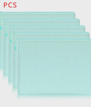 Set van 5 Waterdichte Mesh Rits Documententassen A4/A5/A6 - Opbergmappen voor Kantoor & School