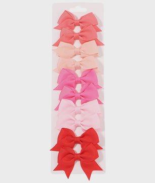Set van 10 Handgemaakte Strikjes Haarclips voor Baby Meisjes - Lint Strikjes Haaraccessoires