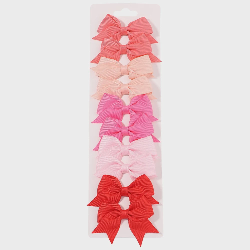 Set van 10 Handgemaakte Strikjes Haarclips voor Baby Meisjes - Lint Strikjes Haaraccessoires