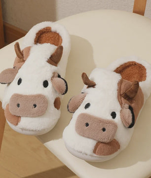 Warme Pluche Koe Pantoffels voor Dames & Heren - Comfortabel & Anti-slip
