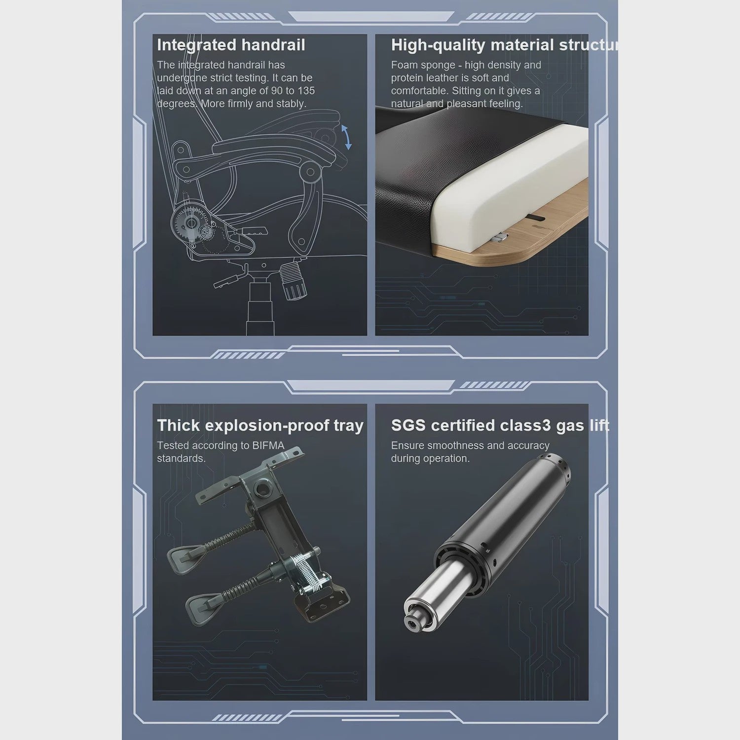 Ergonomische Gaming & Bureau Stoel met Voetensteun - Luxe Proteïne Leer