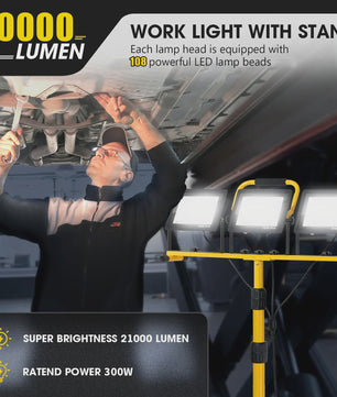 300W LED Werkverlichting met Verstelbaar Statief - IP66 Waterdicht & Draagbaar