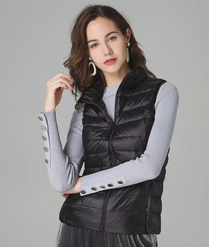 Stijlvolle Dames Bodywarmer - Lichtgewicht & Warm met Witte Eendendons Vulling