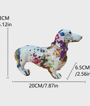 Kleurrijke Franse Bulldog Resin Beeld - Graffiti Decoratie & Huisornament