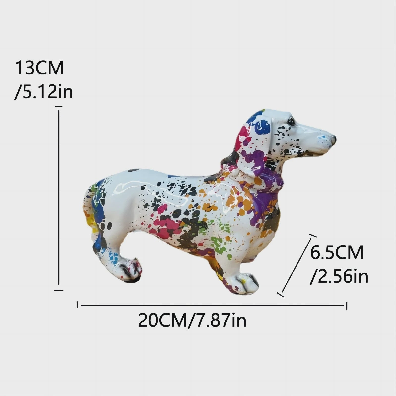 Kleurrijke Franse Bulldog Resin Beeld - Graffiti Decoratie & Huisornament
