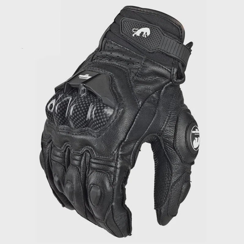 Supertech Motorhandschoenen Leer - 4 Seizoenen Race & Rijhandschoenen voor Heren en Dames (Zwart/Wit)