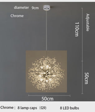 Moderne Kristallen Plafondlamp Ster Vuurbal Dandelion - Sfeervol LED Licht voor Woonkamer & Restaurant