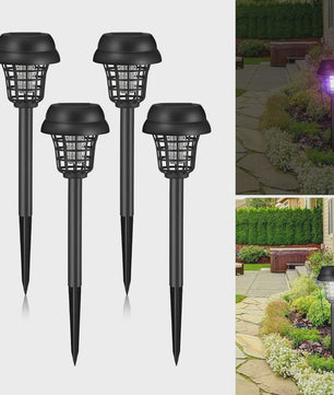 4x Solar Muggenlamp 2-in-1 Insectendoder Tuin Buiten Waterdicht