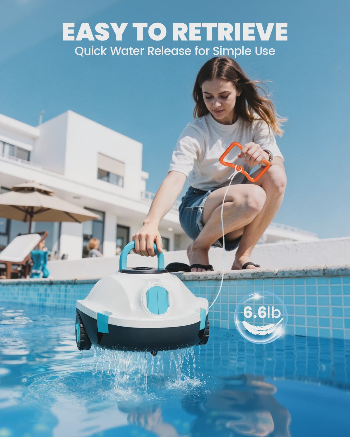 Y20S Draadloze Robot Zwembadreiniger - Automatisch, 120 Min. Werktijd, IPX8 Waterdicht