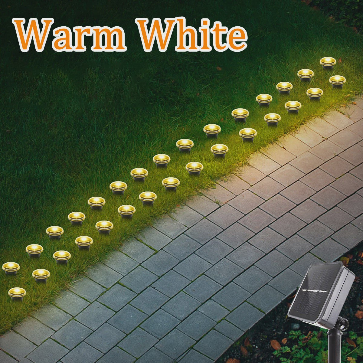 Solar LED Tuinpad Verlichting - Waterdicht & 8 Modi - Sfeervolle Buitenlamp