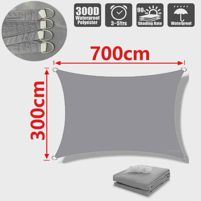 Waterdicht UV-bestendig Schaduwdoek 300D Polyester - Zonwering voor Tuin, Terras & Auto