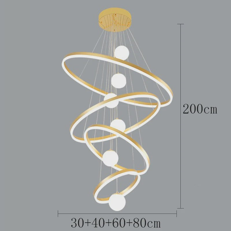 Moderne LED Plafondlamp Spiraal - Hanglamp voor Trappenhuis en Woonkamer