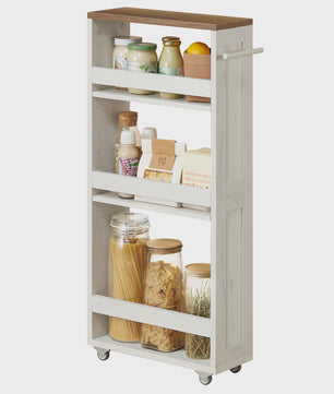VASAGLE Smalle Rolkar met 4 Niveaus - 40x15x86.5 cm - Keuken & Badkamer Opbergoplossing