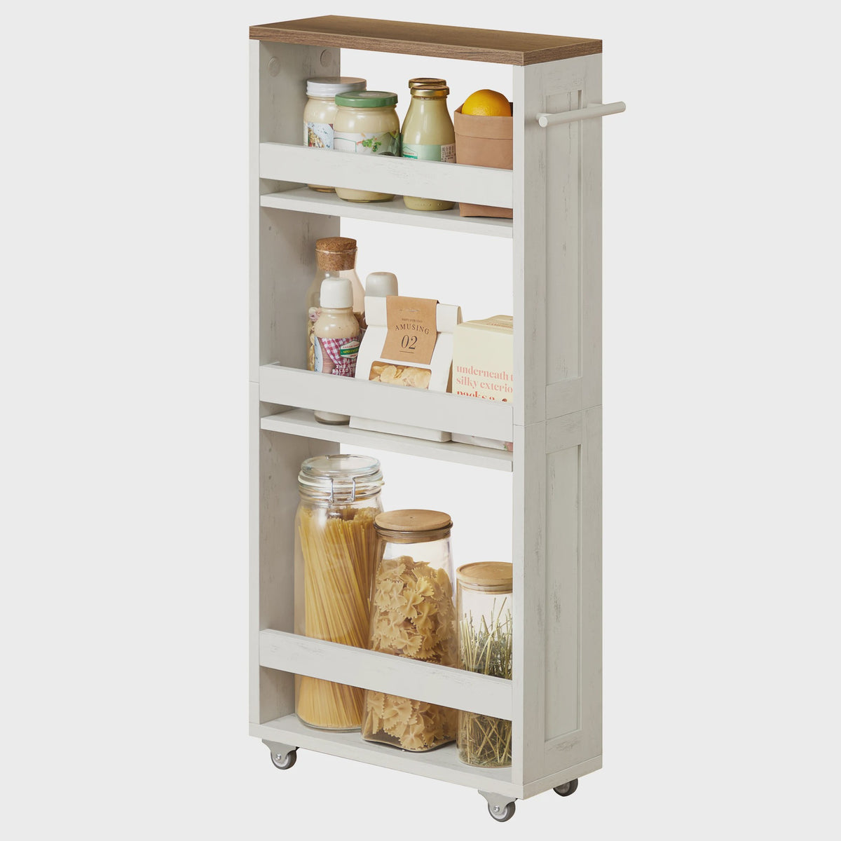 VASAGLE Smalle Rolkar met 4 Niveaus - 40x15x86.5 cm - Keuken & Badkamer Opbergoplossing