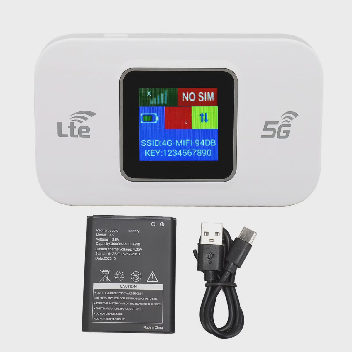 Draagbare 4G LTE WiFi Router - 300Mbps Hotspot Modem met Kleurenscherm