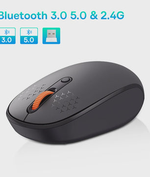 Baseus Draadloze Muis: Bluetooth & 2.4GHz, 1600DPI, Stille Kliks - Perfect voor PC, MacBook & Tablet