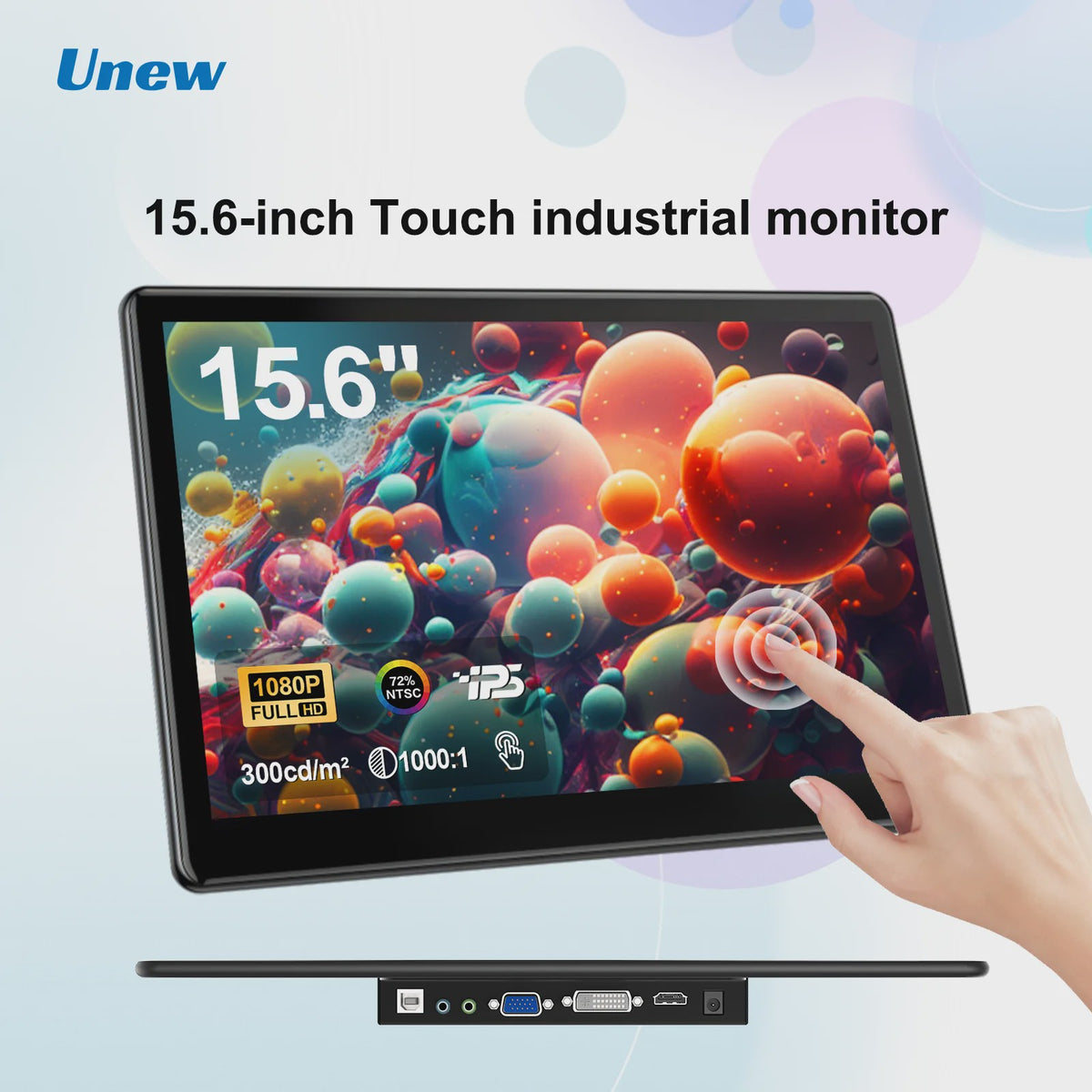 15.6" Full HD IPS Industrieel Touchscreen Monitor met HDMI, Type-C & VGA