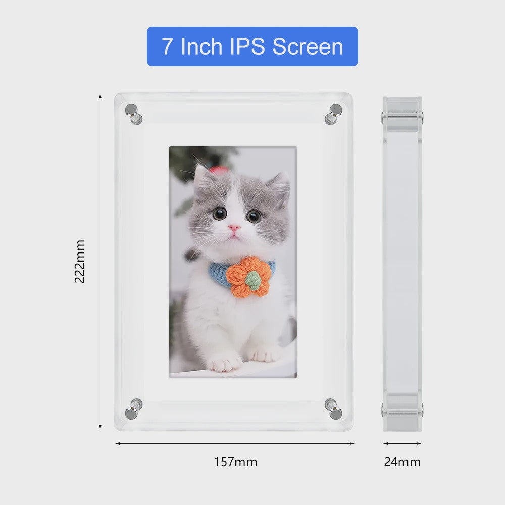 Digitale Fotolijst 5 & 7 Inch - Acryl, IPS Scherm, 4GB Geheugen, Oplaadbaar