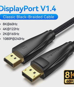 Vention DisplayPort 1.4 Kabel - 8K 60Hz, 4K 144Hz, HDR, 165Hz - Voor PC, Laptop, TV