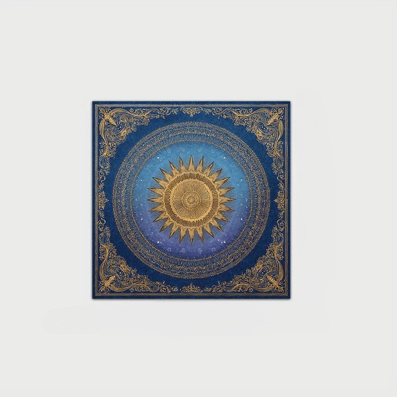 Barokke Gouden Zon Mandala Tarotkleed - Art Nouveau Design voor Rituelen & Decoratie