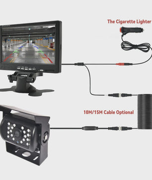 Universele Achteruitrijcamera met HD Monitor voor Auto, Vrachtwagen, Bus - Nachtzicht & Waterdicht