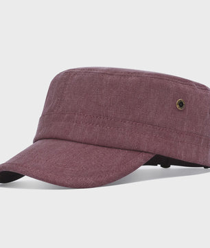 Verstelbare Katoenen Twill Militaire Pet voor Heren en Dames - Vintage Stijl Flat Top Cap