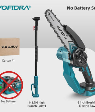 YOFIDRA Telescopische Accu Kettingzaag - 8 Inch Snoerloos Snoeien in Tuin en Boom