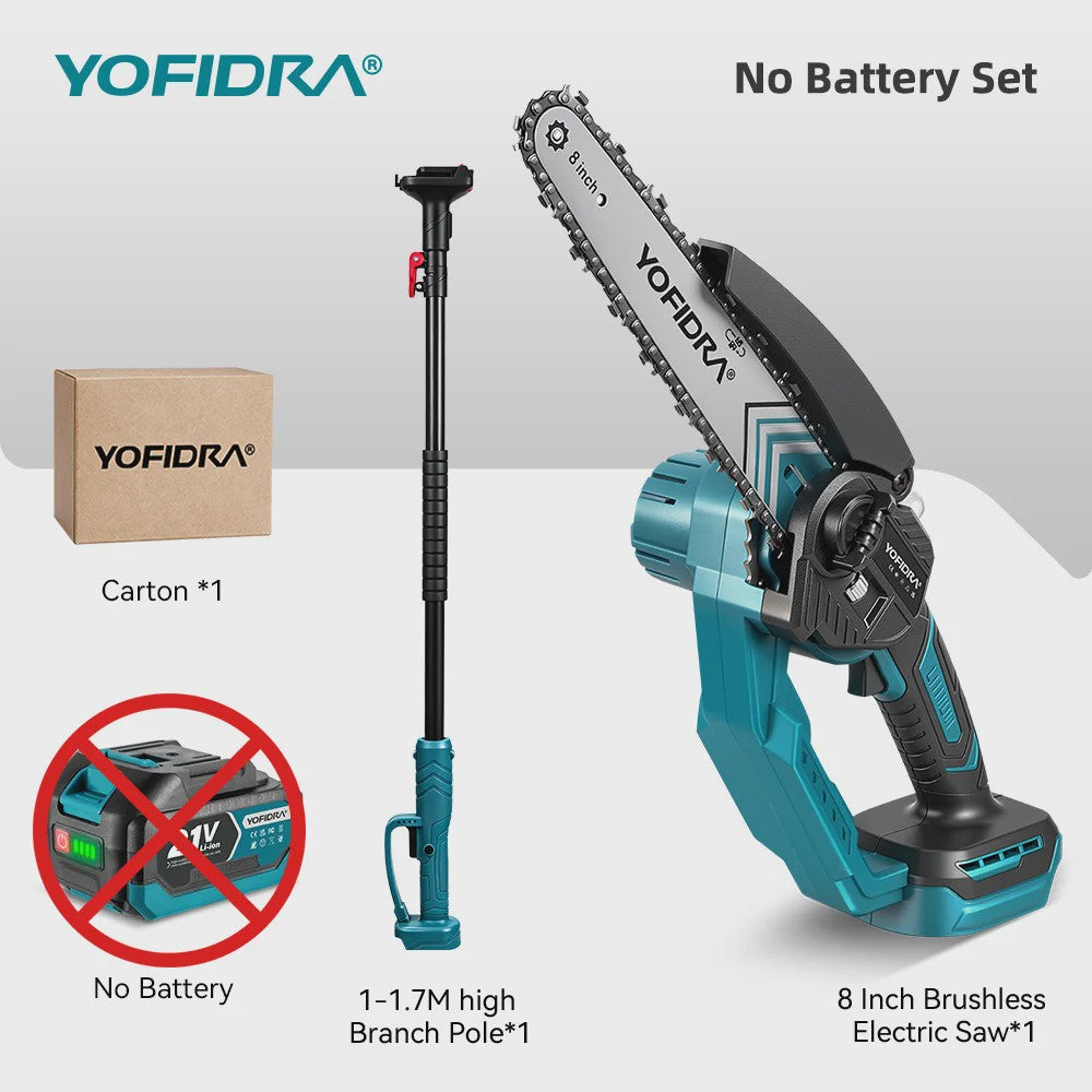 YOFIDRA Telescopische Accu Kettingzaag - 8 Inch Snoerloos Snoeien in Tuin en Boom