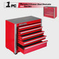 Geinxurn Mini Gereedschapskist - Compacte 3/5 Lades, Stapelbaar Staal, Rood