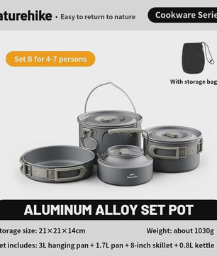 Naturehike Ultralichte Aluminium Camping Kookset - Complete Outdoor Keukenuitrusting