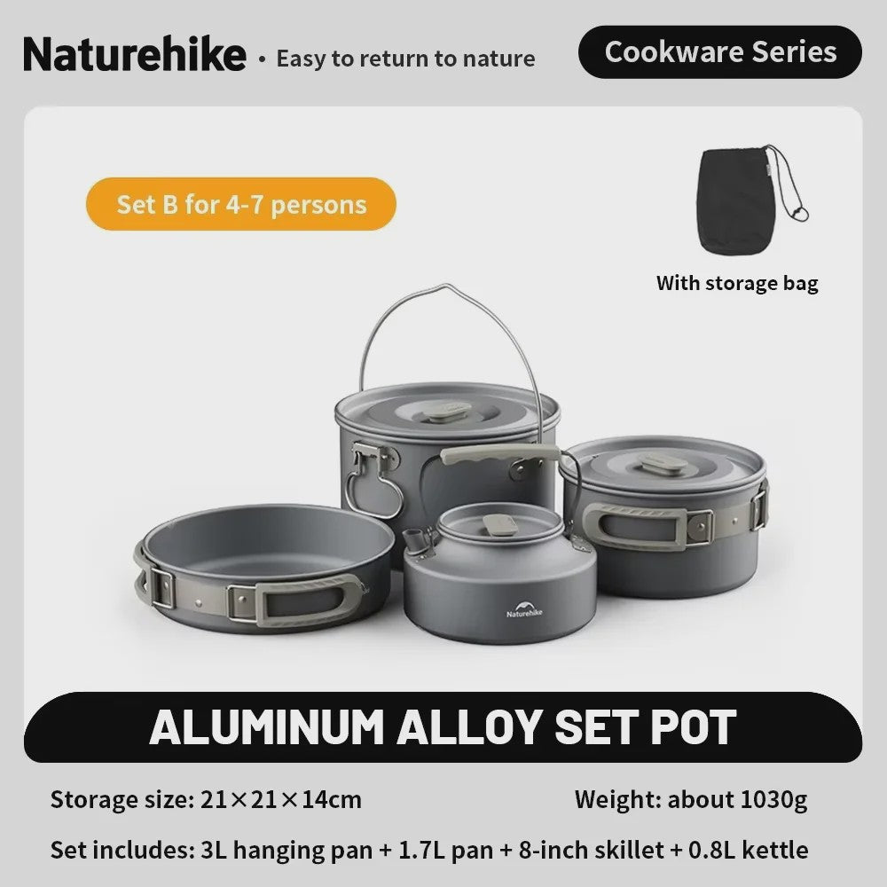 Naturehike Ultralichte Aluminium Camping Kookset - Complete Outdoor Keukenuitrusting