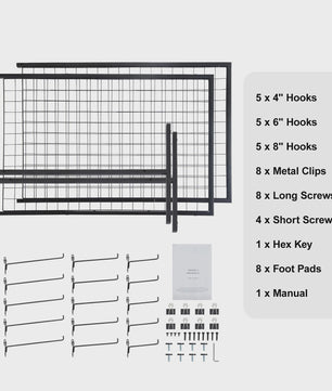 Dubbelzijdige Gridwall Display Panelen met Haken - 2 Stuks